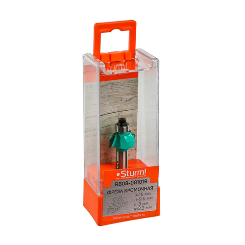 Фреза кромочная калевочная с подшипником 9,5 мм 19х9,5х52,5 мм хвостовик 8 мм STURM RB08-081019