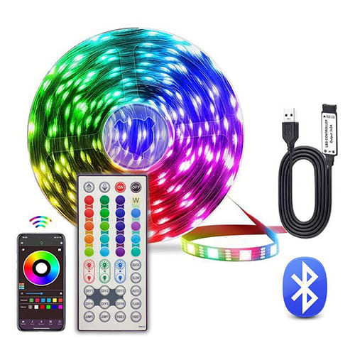 Набор LED лента Огонек OG-LDL52 RGB, 5 м, Bluetooth, 5В, пульт