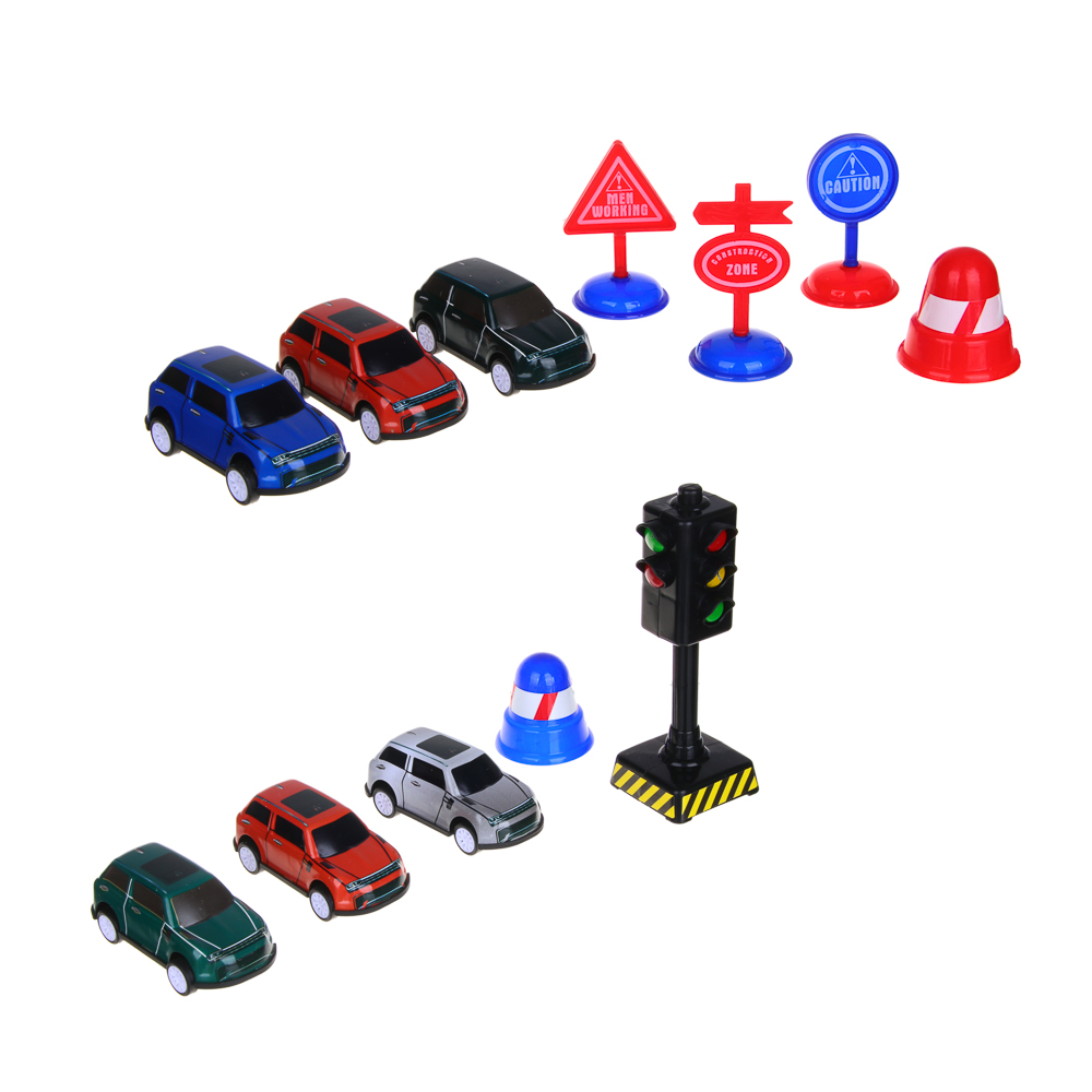 Набор металлических машинок "Сити-драйв" ИГРОЛЕНД, металл, PP, 29,5х19х4,5 см