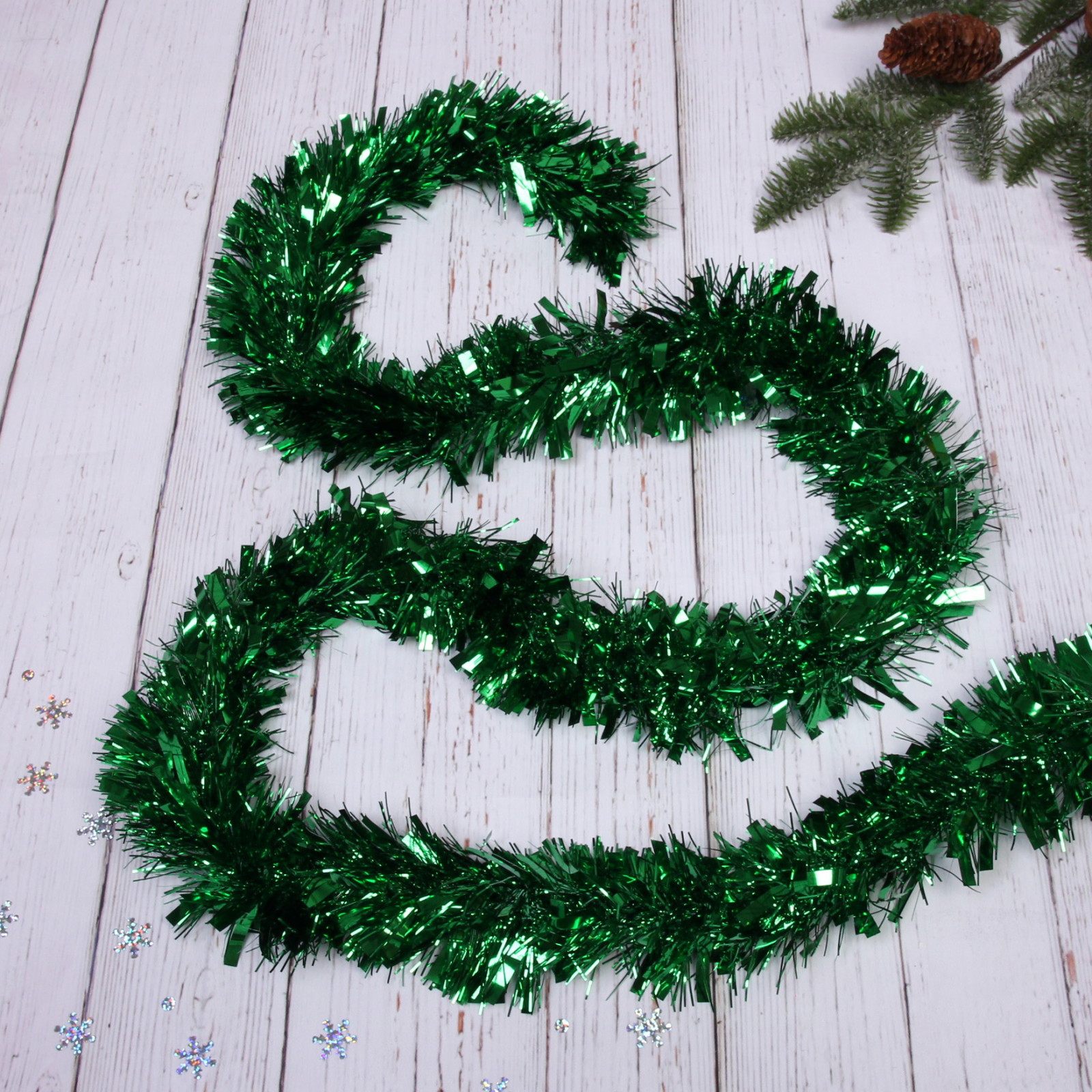 Мишура 2 м 9 см "Праздничное настроение", Зеленый