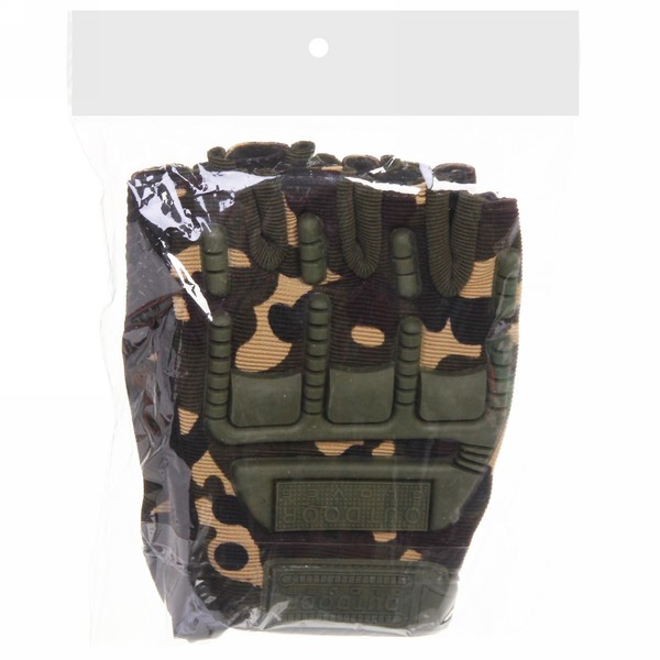 Перчатки туристические камуфляж без пальцев KF75