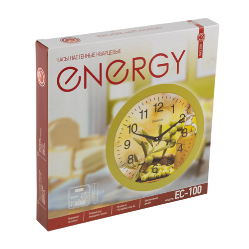 Часы настенные кварцевые ENERGY модель ЕС-100, оливки