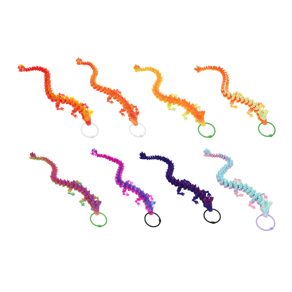 ИГРОЛЕНД Игрушка брелок "Дракон 3D", PLA, 23 см, 8 цветов, микс