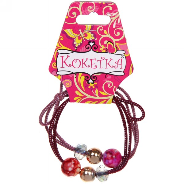 Резинки для волос 2шт "Кокетка - Your Style Малахит", цвет бусин микс, d-5,5см