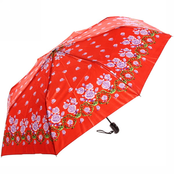 Зонт женский полуавтомат "Ultramarine - Венера", микс 6 цветов, 8 спиц, d-100см, длина в слож. виде 28см, голубые цветы