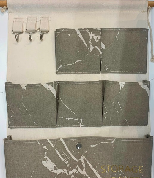 Карман настенный 6 отделений 3 крючка "ИДЕЯДОМА", цвет серый, 35*50см (лейбл Селфи)