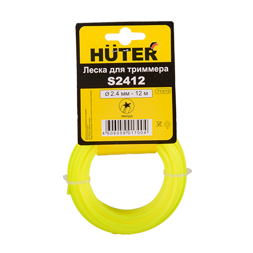 Леска трим. звезда 2,4мм/12м S2412 Huter, 5/144
