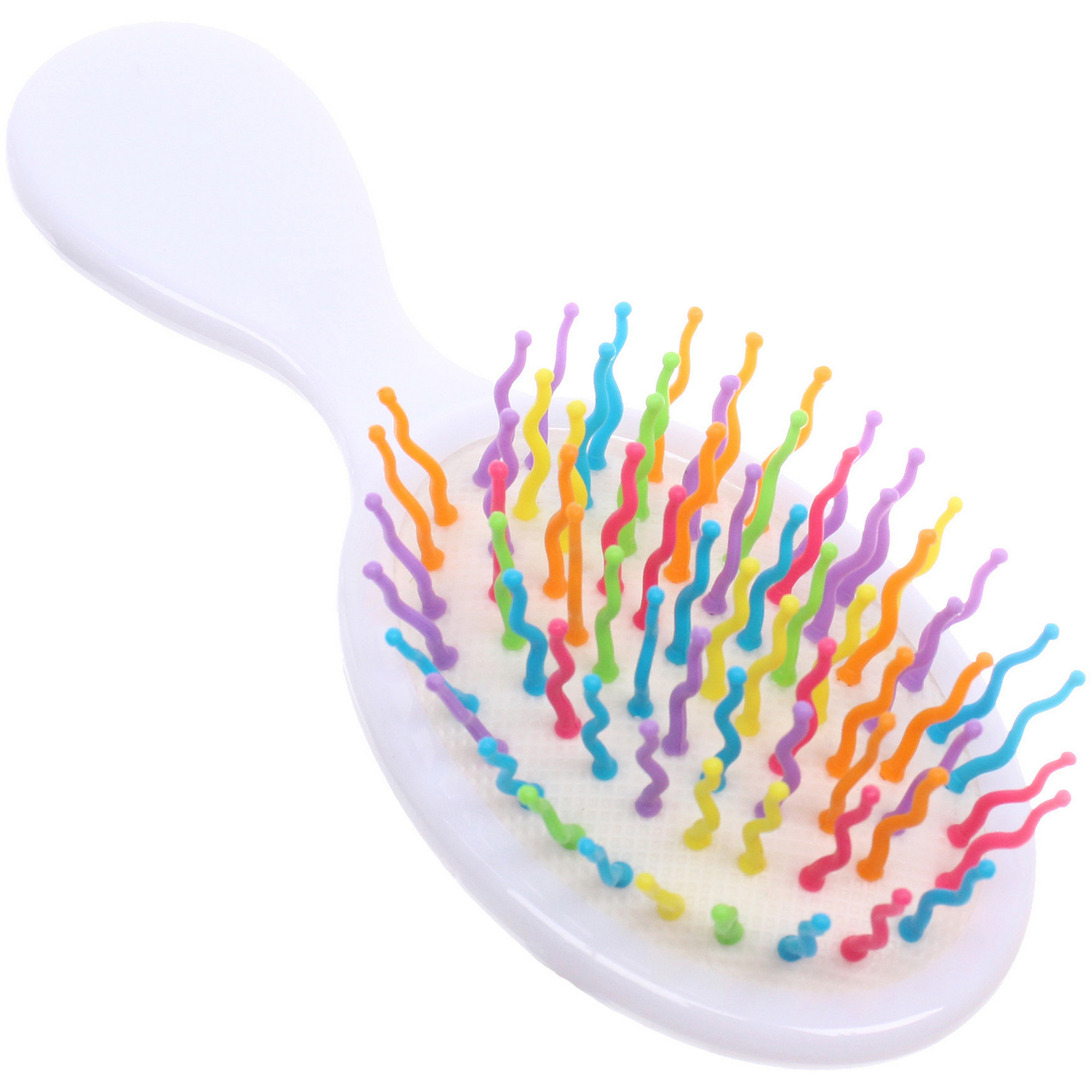 Расчёска массажная детская "Little darling", Совушка Марлин, цвет белый, разноцветные зубчики, 13,8*6см (пакет с подвесом)