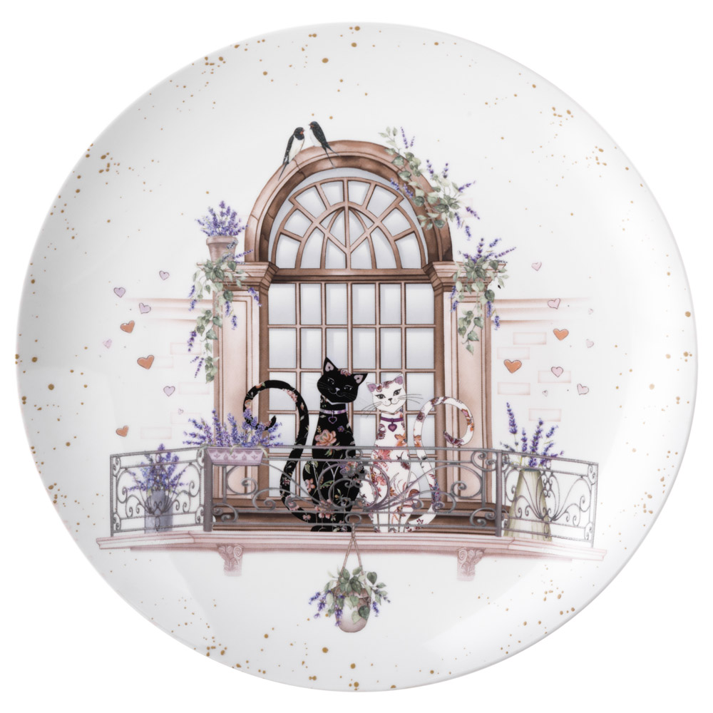 НАБОР ТАРЕЛОК ОБЕДЕННЫХ LEFARD, ЛАВАНДОВЫЕ КОТЫ, 2 ШТ. 25, 5*2, 5 СМ, КОР=12НАБ.