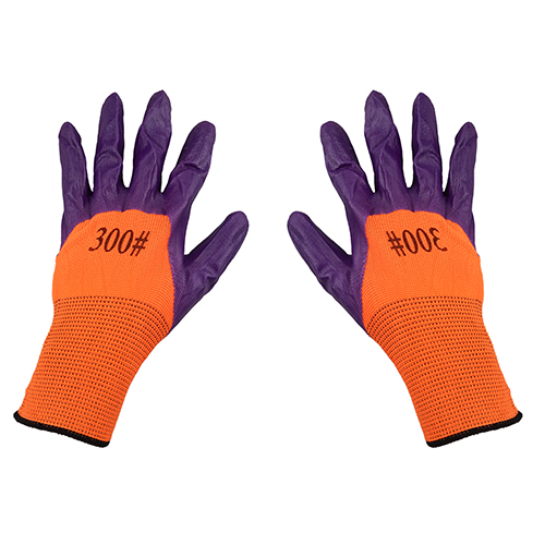 Перчатки нейлон двойные обливные, цвет в ассортименте (обливн.ладонь) (12/960)