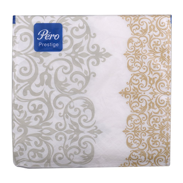 Салфетки бумажные  Pero Prestige "Версаль". Размер 33х33 см.  3-хслойные. 20 листов NEW