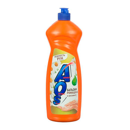 Средство для мытья посуды АОС 900 мл Бальзам ромашка и витамин Е, 4/12