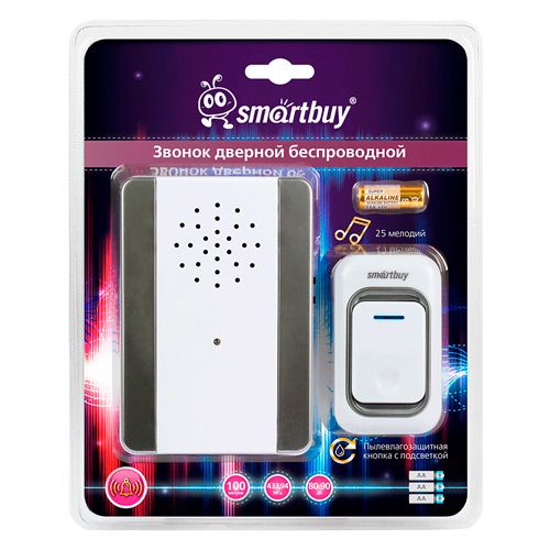 Звонок дверной беспроводной с цифр. код., IP44, подсветкой, рег-кой громкости звука (SBE-11-DP7-25)