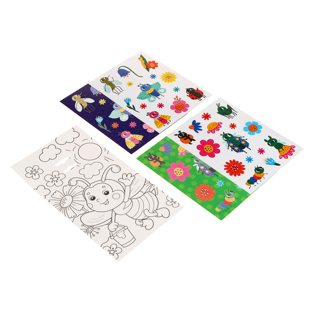 ХОББИХИТ Набор для творчества "Наклеюшки", 2 картинки, картон, 15,2х21,4см, 8-10 дизайнов