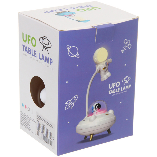 Настольная лампа "Sweet - Полёт в космос" LED 10,8*10,8*21,5 см, USB 3.7v 3w, Голубой