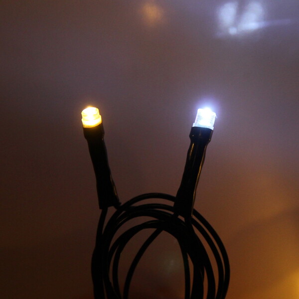 Гирлянда для улицы "Мерцание" 11м 120 ламп LED чёрный провод,1 реж.,IP-54, Теплый белый, белое мерцание (возможность соединения)