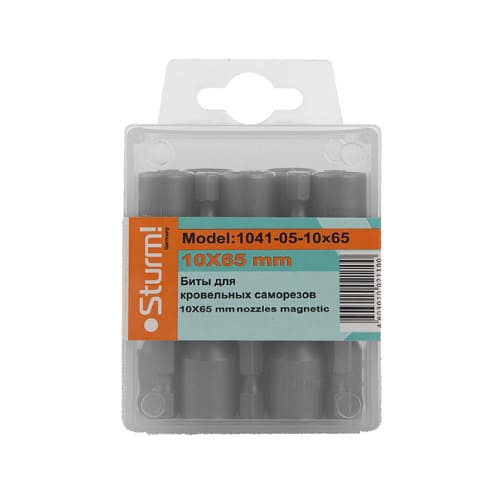 Насадка шестигранник для кровельных саморезов магнитная 10х65 мм STURM 1041-05-10*65