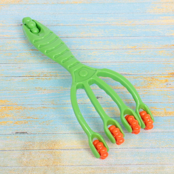 Массажер роликовый двухсторонний универсальный "Осьминог", 5 колес, микс 4 цвета, 19*7,5см