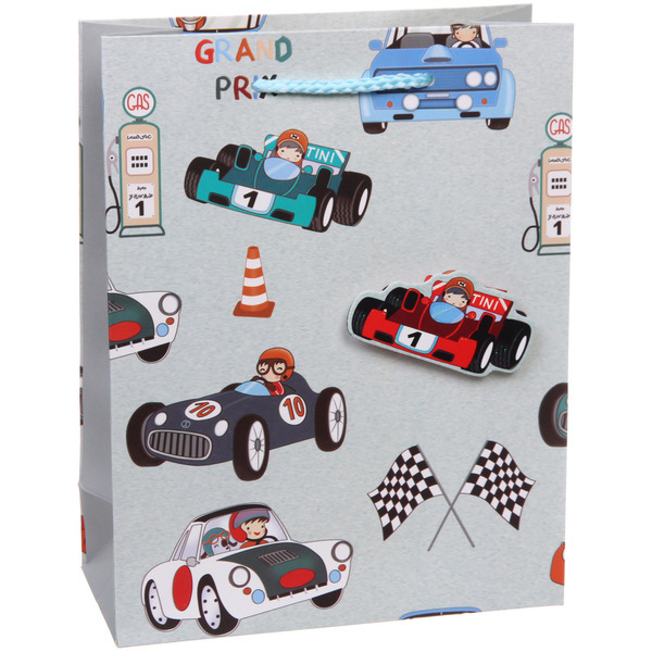 Пакет подарочный "Машинки" 18*23*8 см, микс