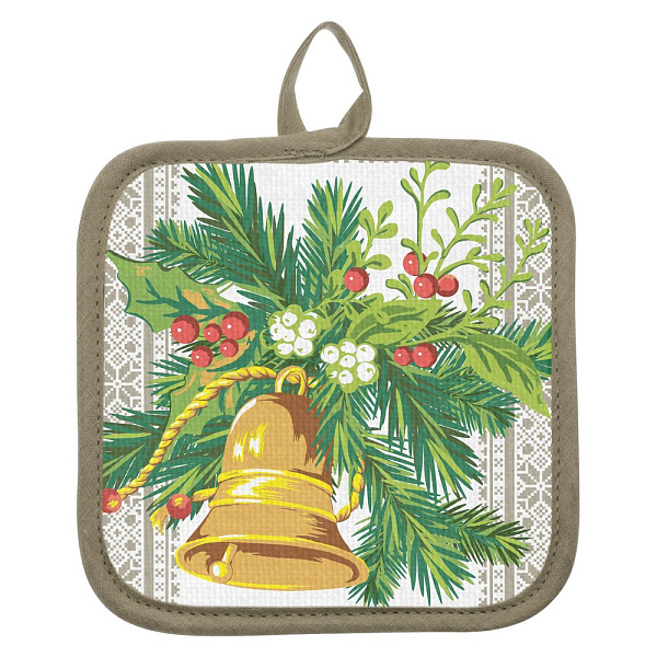 Прихватка "Новогодние узоры". Размер 16х16см. 4 диз.  