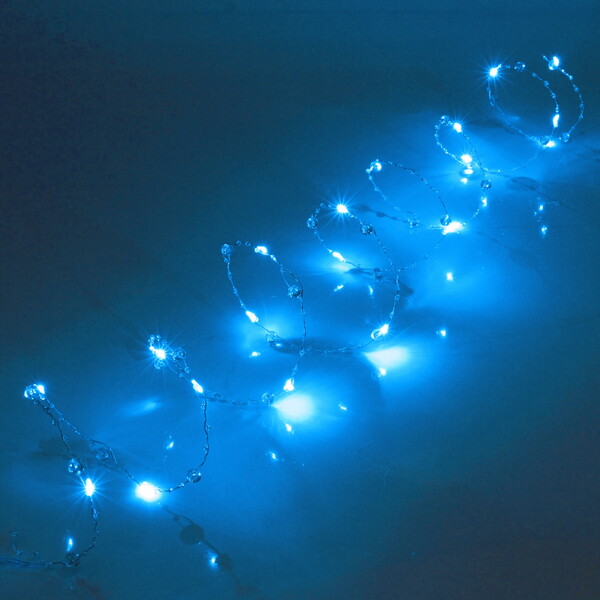 Гирлянда для дома НИТЬ "Льдинка" 5 м 50 ламп LED, 8 реж,IP-20, Голубой
