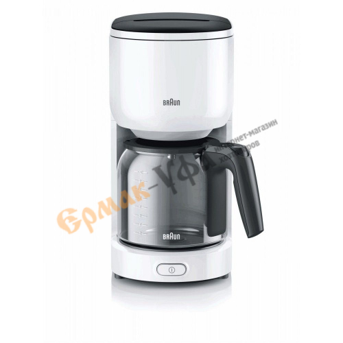 Кофеварка BRAUN KF 3120 WH 1000Вт, объем 1,3л