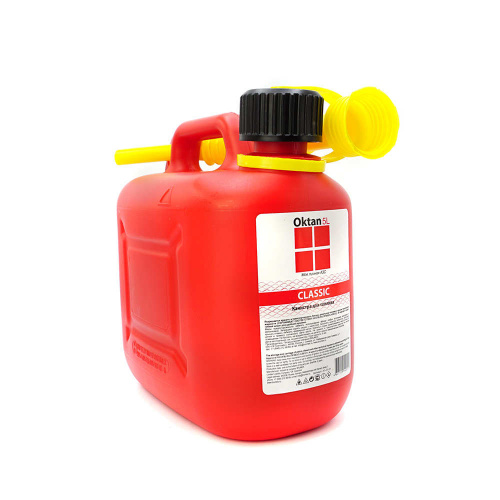 Канистра пластм 5л для ГСМ Oktan red с заливн.устр. (1/12)