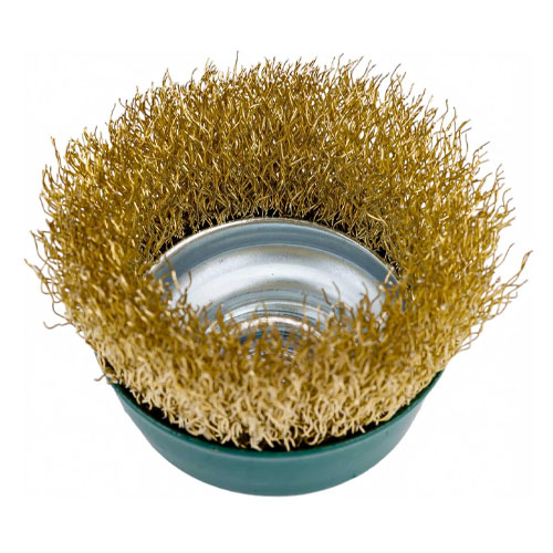 Щетка для шлифмашинки ВОЛАТ "чашка" гофрированная 65 мм, для УШМ, М14 торцевая крацовка