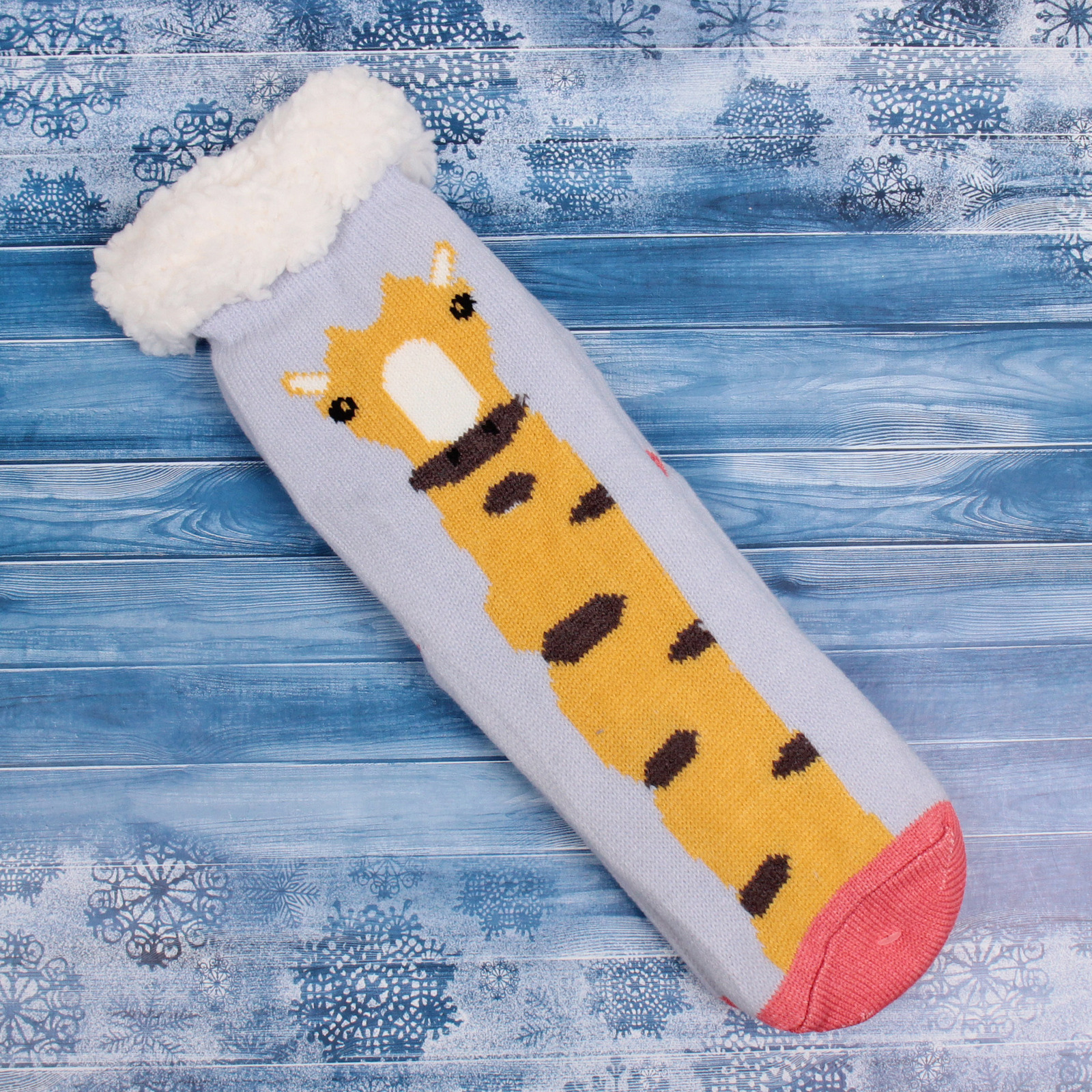 Носки женские высокие утепленные "Fashion ZIMA", жираф Тогги, высота 24см, р-р 36-39