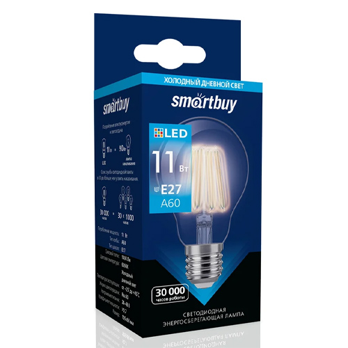 Светодиодная (LED) Лампа FIL Smartbuy-A60-11Вт/6000К/E27 (SBL-A60F-11-60K-E27)