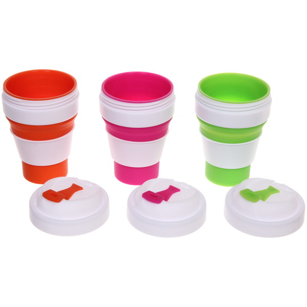 Стакан силиконовый складной 350мл "Пикник" с крышкой