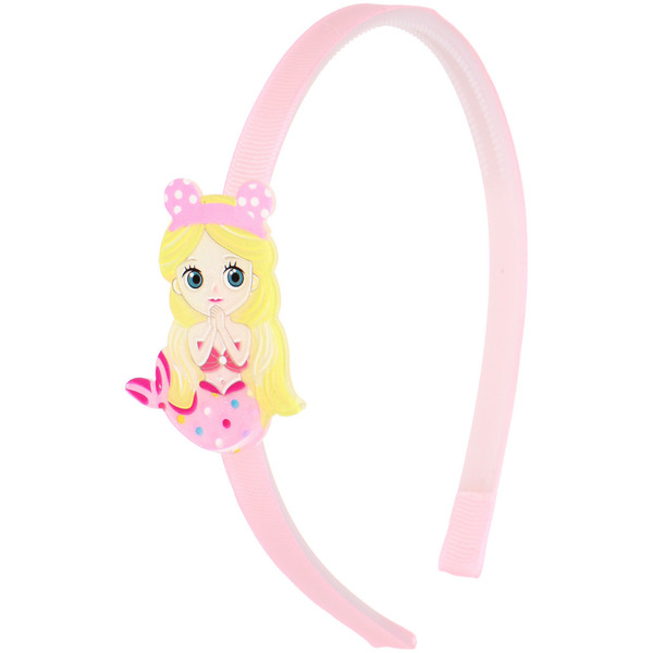Ободок для волос детский на блистере "РОЗОВОЕ ОБЛАКО", русалочка, микс 6 цветов, 1см