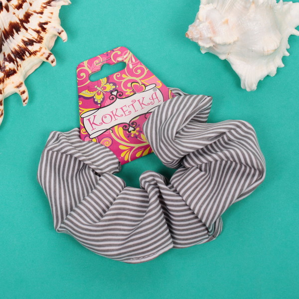 Резинка для волос "Collection School", принт полоска, микс 6 цветов, d-10см