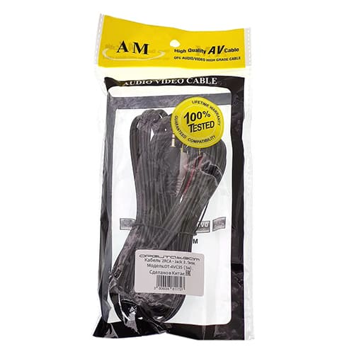 Кабель аудио Орбита OT-AVC35 (Джек 3,5 мм на 2 RCA), 5 м