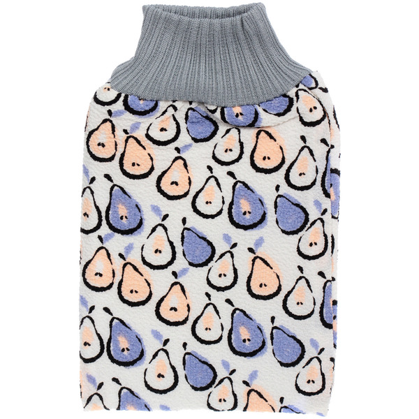 Мочалка - варежка скрaбирующая  "Premium - DEPALMA", цвет белый / фиолетовый, 22.5*14.5см  (ZIPпакет)