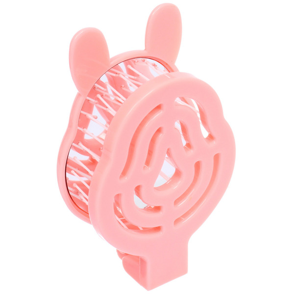 Расчёска массажная складная с зеркалом "БИННИ", цвет пудровый, 10*5*6.5*3см (коробка PVS)