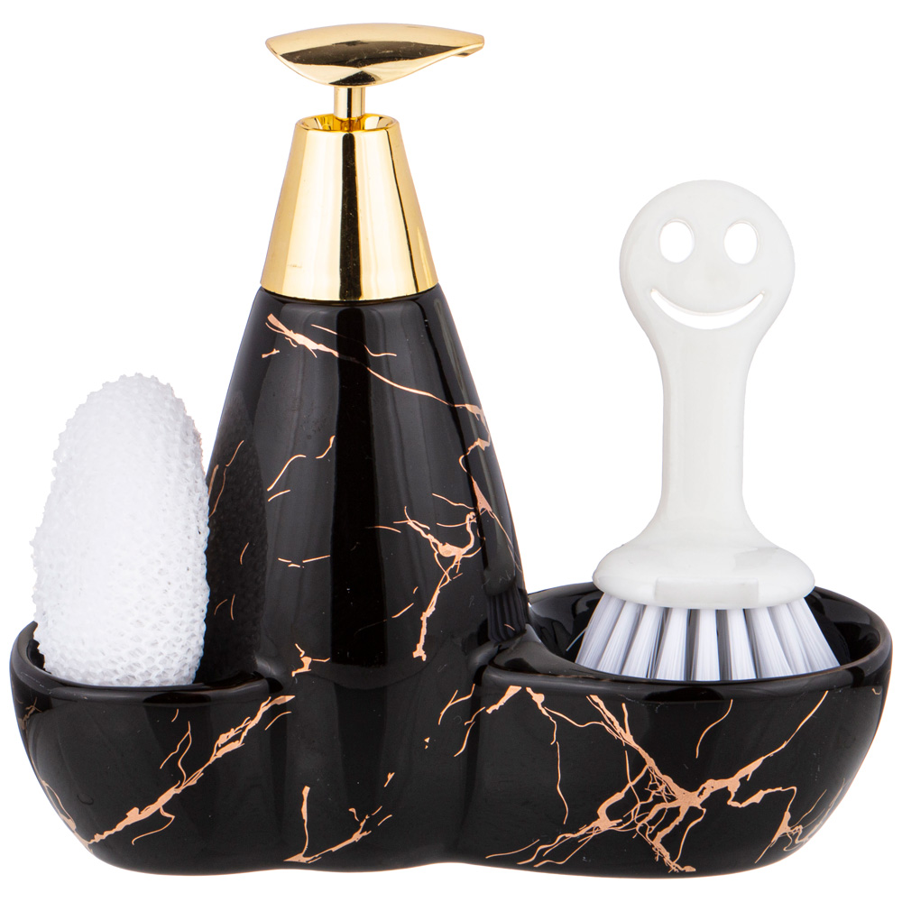 ДОЗАТОР ДЛЯ МОЮЩЕГО СРЕДСТВА "FANTASY" 500 МЛ + ГУБКА И ЩЕТКА 20*9*18 СМ (КОР=12ШТ.)