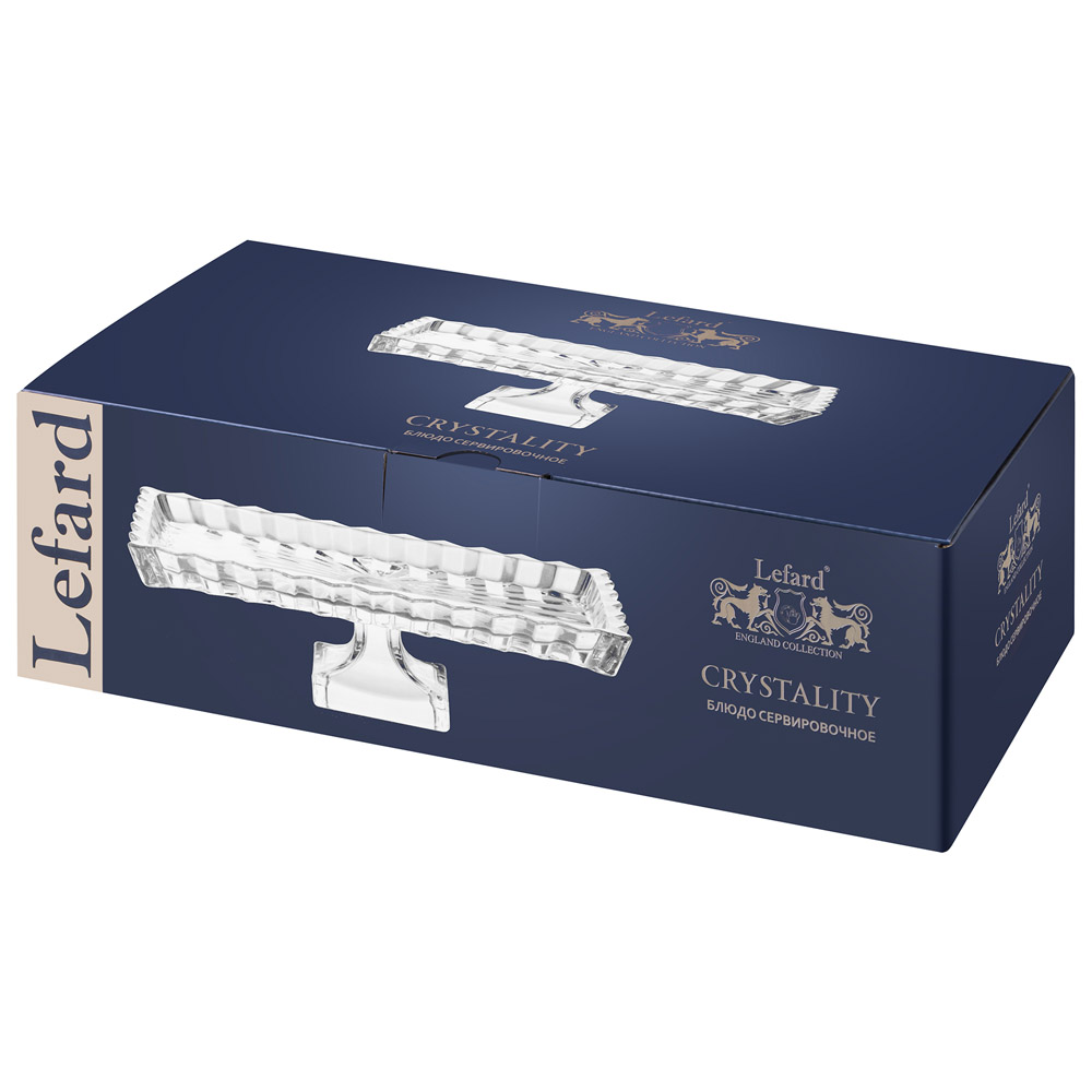 БЛЮДО СЕРВИРОВОЧНОЕ "CRYSTALITY" НА НОЖКЕ 28,5*15*9 СМ
