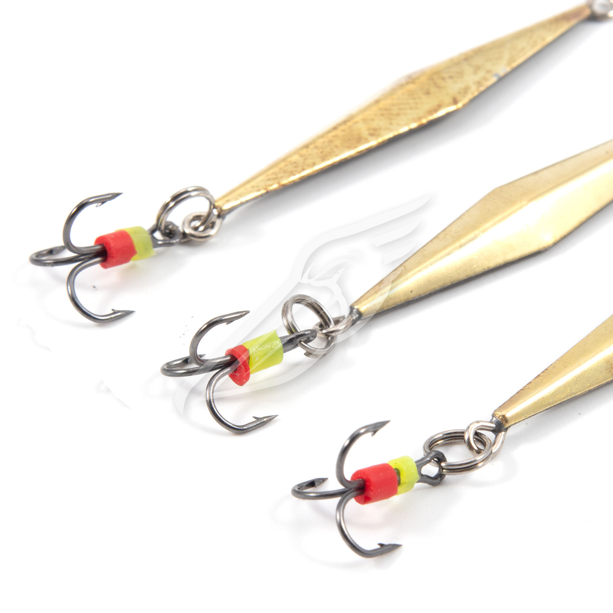 Блесна вертикальная "Яман" Киллер с тройником,размер 40 мм, вес 3,5 г, цвет латунь (уп.3 шт.)/150/