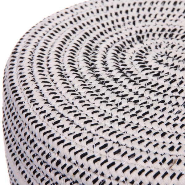 Корзинка вязаная интерьерная "ВАЛЬТА", цвет черный/белый, 21*11см, (лейбл селфи)