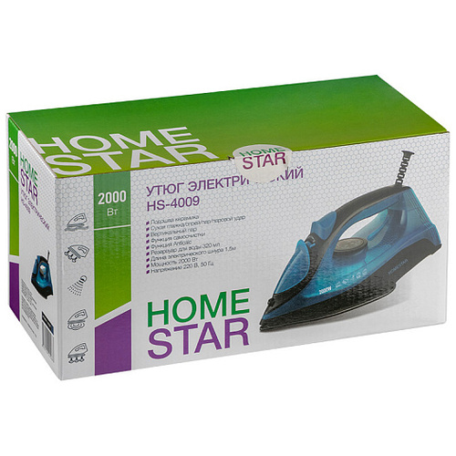 Утюг HomeStar HS-4009, 2000Вт, черно-синий