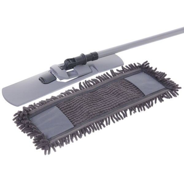 Швабра Селфи с насадкой из микрофибры, насадка 100гр ,букли Gray 