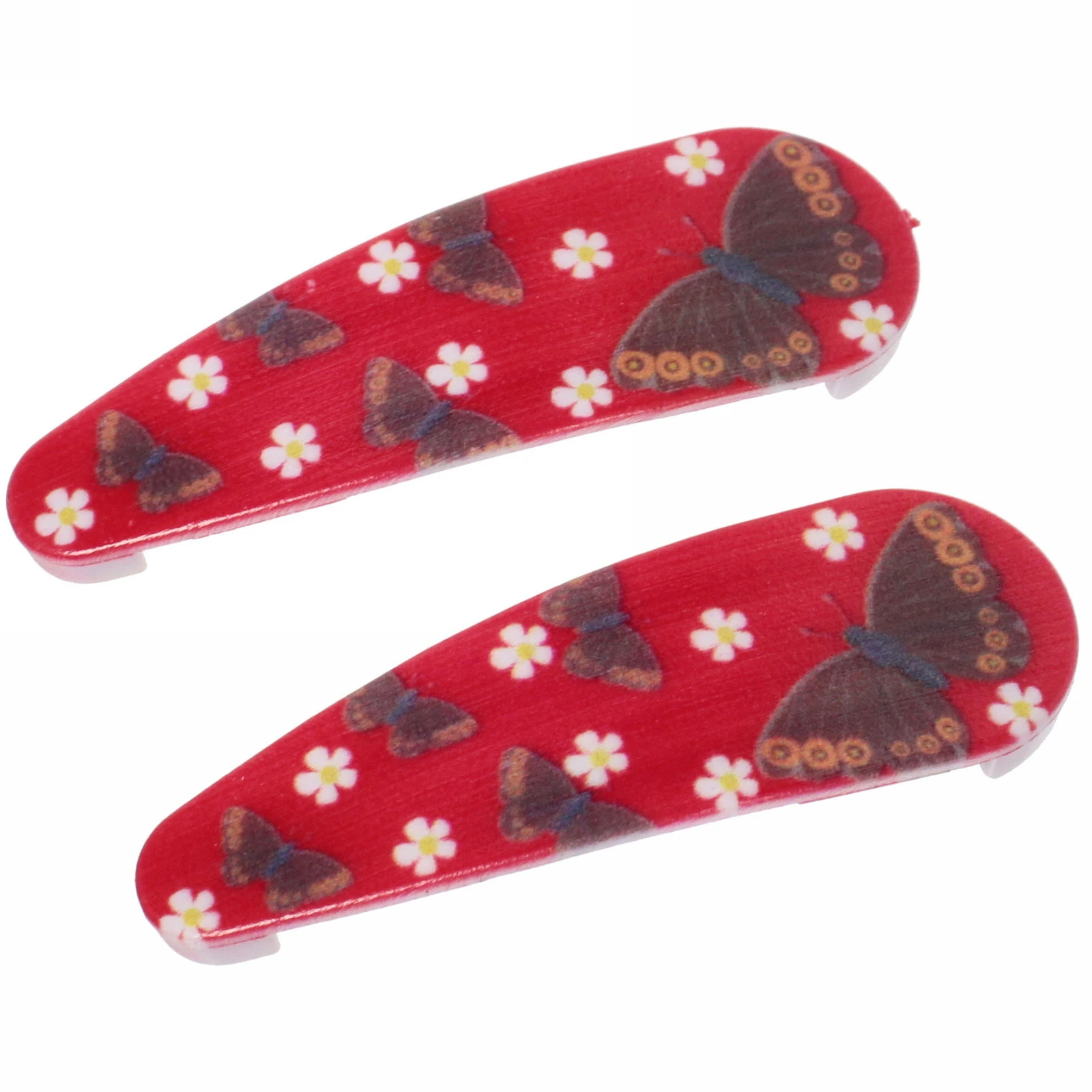 Зажимы для волос детские 2шт "Happy smile", бабочки, микс 6 цветов, 5,5*1,5см