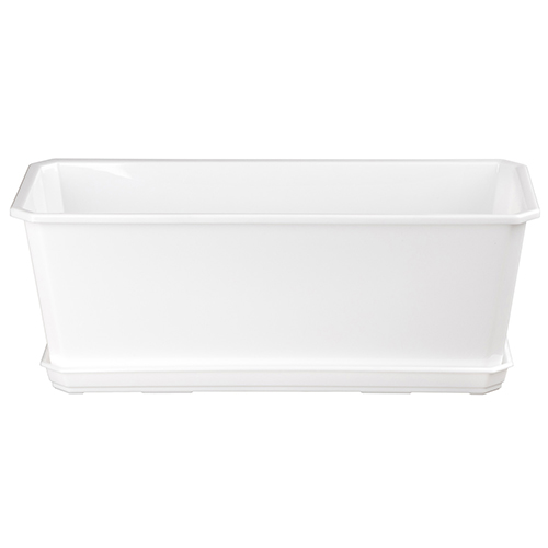 Ящик балконный Homver Basil 221600629/01, белый, 40 см