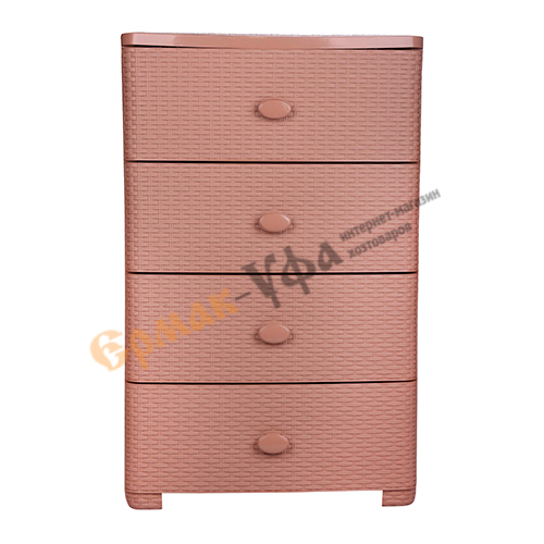 Комод 4-х секц ПЛЕТЕНКА широкий какао  (Альтернатива) м4061 (1/1)