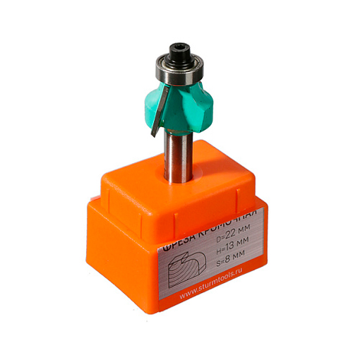 Фреза кромочная калевочная с подшипником 12,7 мм 22х13х57 мм хвостовик 8 мм STURM RB09-081322