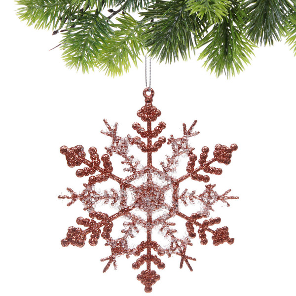 Подвеска "Снежные узоры зимы" 11 см, Янтарь