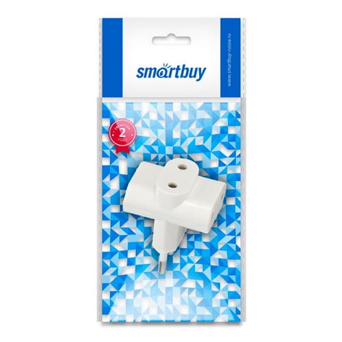 Разветвитель Smartbuy, 3 гнезда под плоскую вилку белый 6А 250B (SBE-06-A04-3)