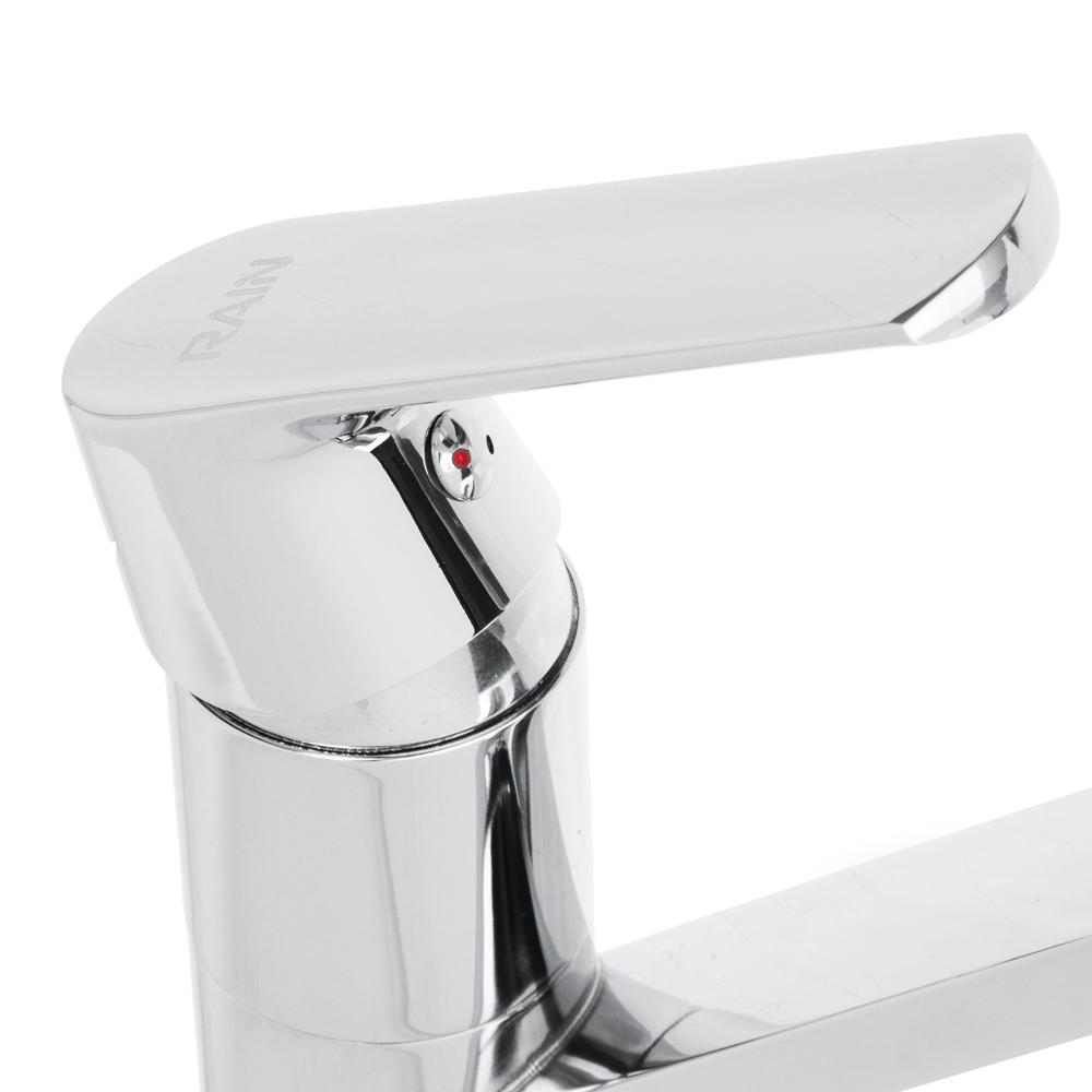 RAIN Смеситель для кухни Гранат, длинный плоский излив, картридж 40мм, гайка, латунь, хром