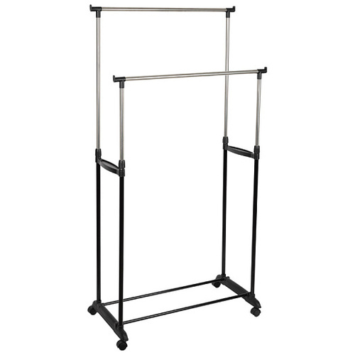 яяяВешалка напольная CR465 на колёсах 2 перекладины, 81х42х96х170 см